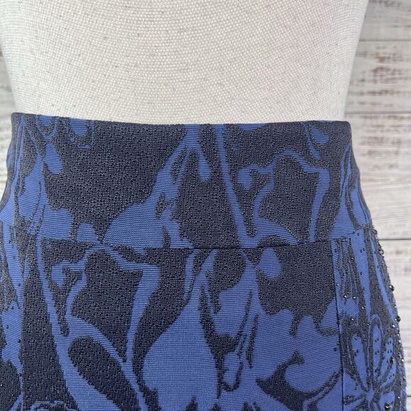 Studio West Apparel Skirt size Large Black Midnight Blue Lace Beading Pencil - Picture 4 of 9